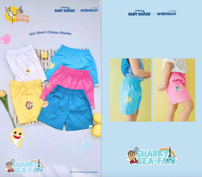 ARDENLEON Pinkfong Baby Shark Girl Short Chinos | Celana Pendek Anak