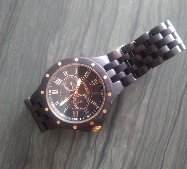 Jam Tangan Kayu Bewell/Jam Kayu Warna Hitam Best