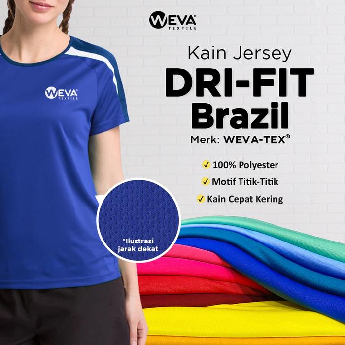GM358 Bahan Kain Jersey Dryfit Brazil - Kain Drifit Weva Textile