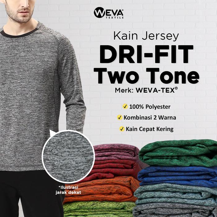 RB145 Bahan Kain Jersey Dryfit Two Tone - Kain Drifit Weva Textile
