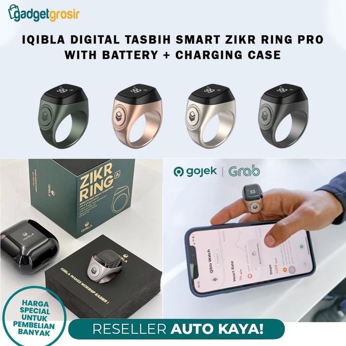iQibla Digital LED Tasbih Smart Zikr Ring M02 PRO With Charging Case