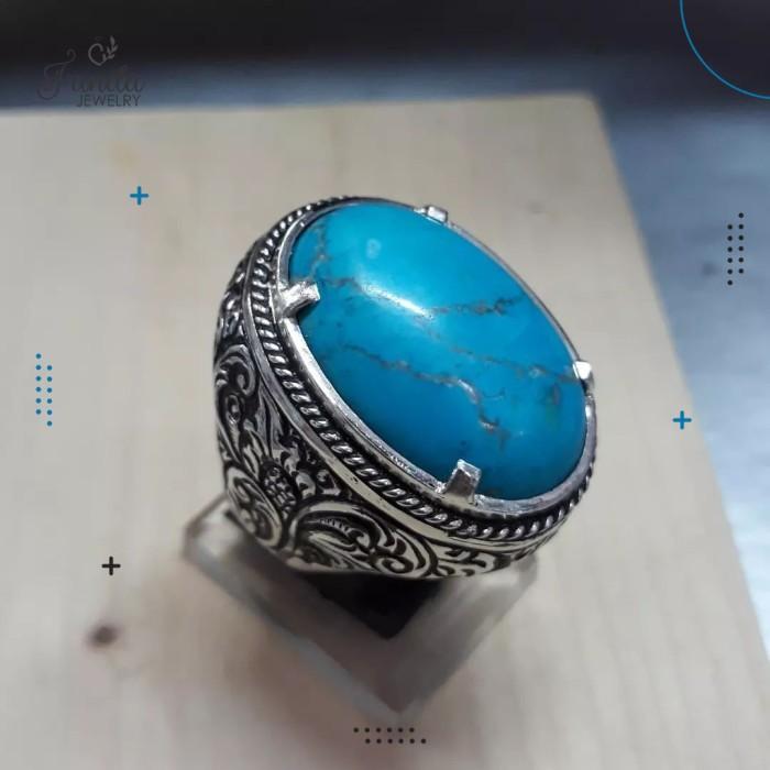 Cincin Pria Emban Perak 925 Biru Garansi