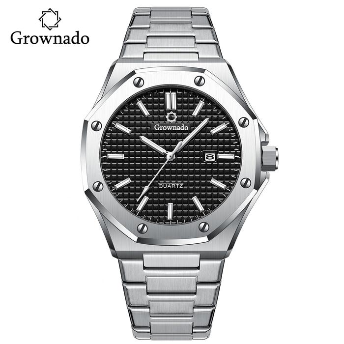 Grownado Jam Tangan Pria Tahan Air Bezel Logam Berat Jam Tangan Orinal