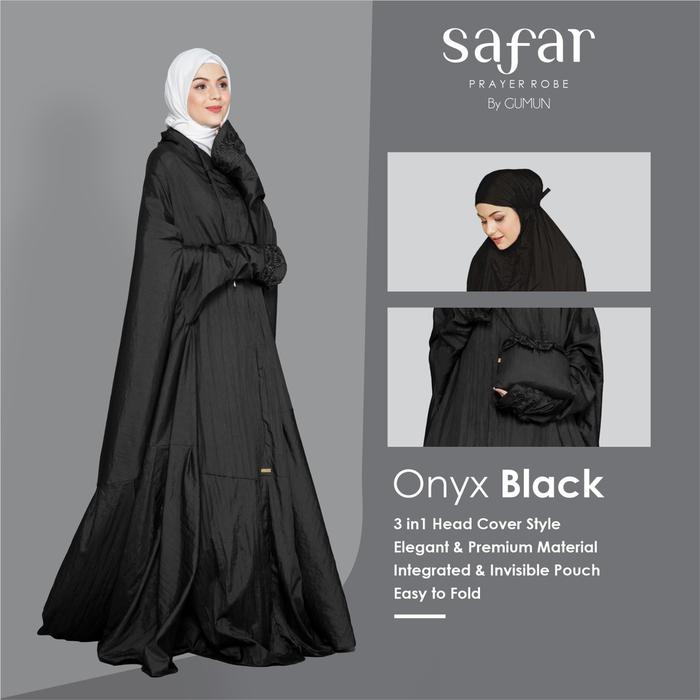 Gumun Mukena Abaya - Mukena Safar Onyx Black by Gumun, Mukena Travel,