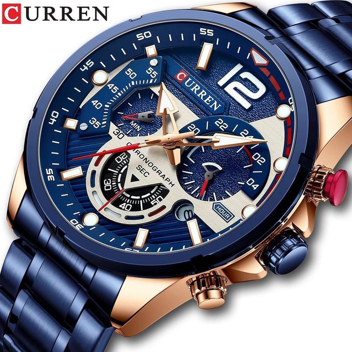 CURREN 8395 Jam Tangan Pria Analog Stainless Steel Chronograph