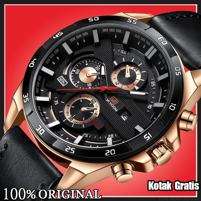 VaVa Voom 216 Jam Tangan Pria Korea Kulit Stainless Steel Analog