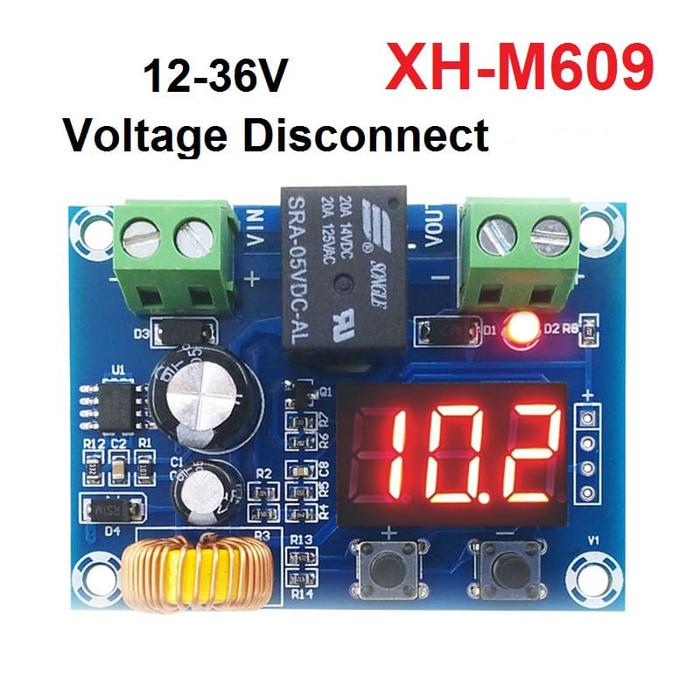M609 Modul Low Voltage Disconnect XH-M609 Batterai Proteksi LVD Modul