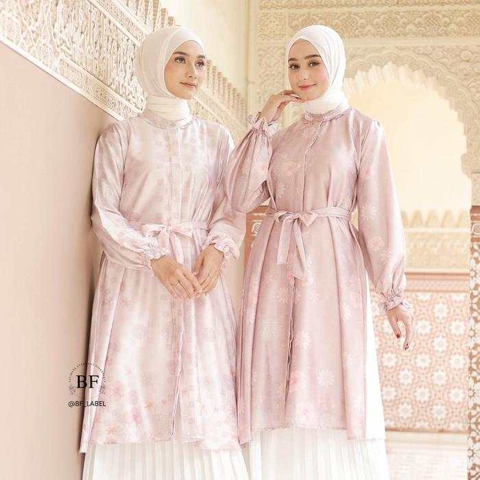 VO960 BF LABEL - MAHDA LONG TUNIC | TUNIK ARMANY SILK PREMIUM LEBARAN