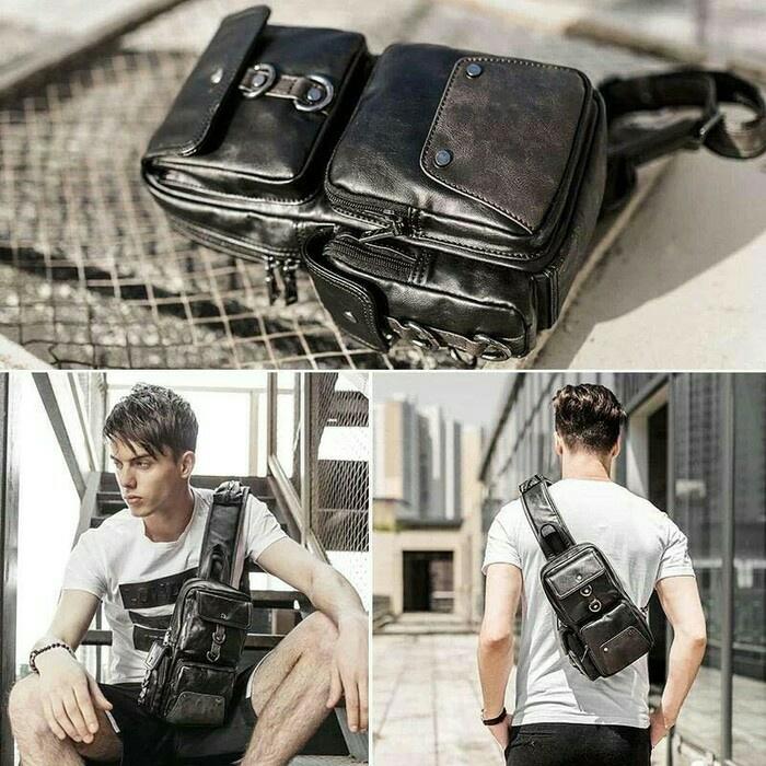 Promo Tas Slempang Kulit Pria Selempang Premium 9852