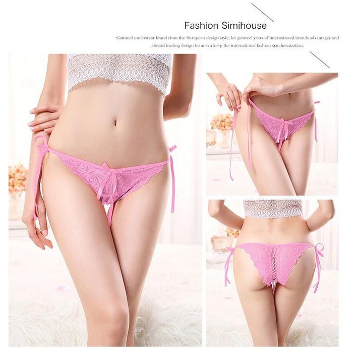 G String Wanita open celana dalam Wanita Sexy Transparansi Tali cd