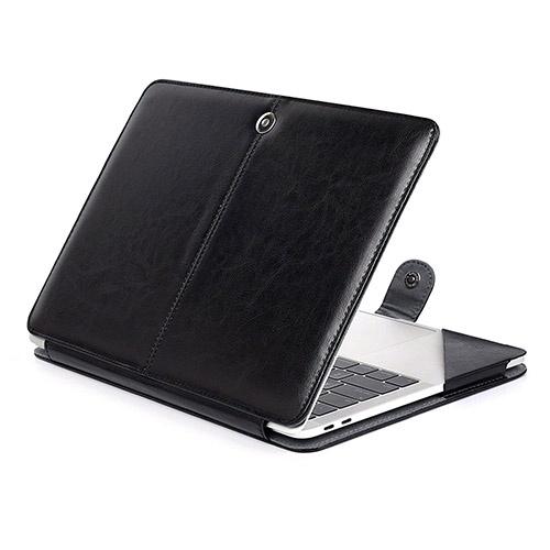 Leather Folio Flip Case Casing Cover Macbook Pro Magic Keyboard 13.3