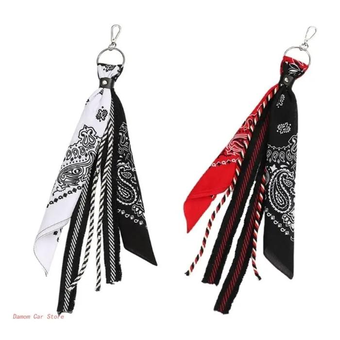 Paisley Bandana Kerchief Wallet Chain Ribbon Biker
