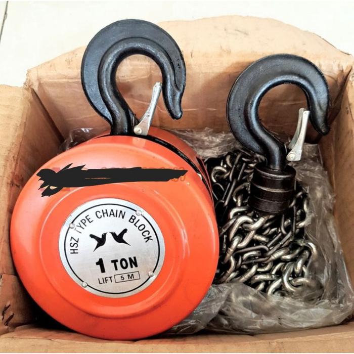 CHAIN BLOCK Katrol 1 ton 5 meter HSZ baru kerekan derek Takel 1ton x
