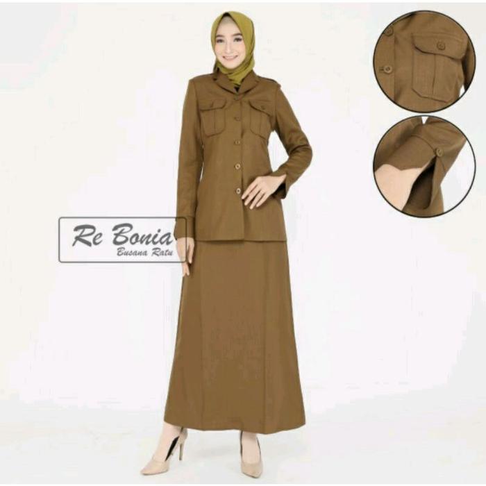 WR300 seragam rebonia / seragam kheki pns wanita / baju dinas pemda /