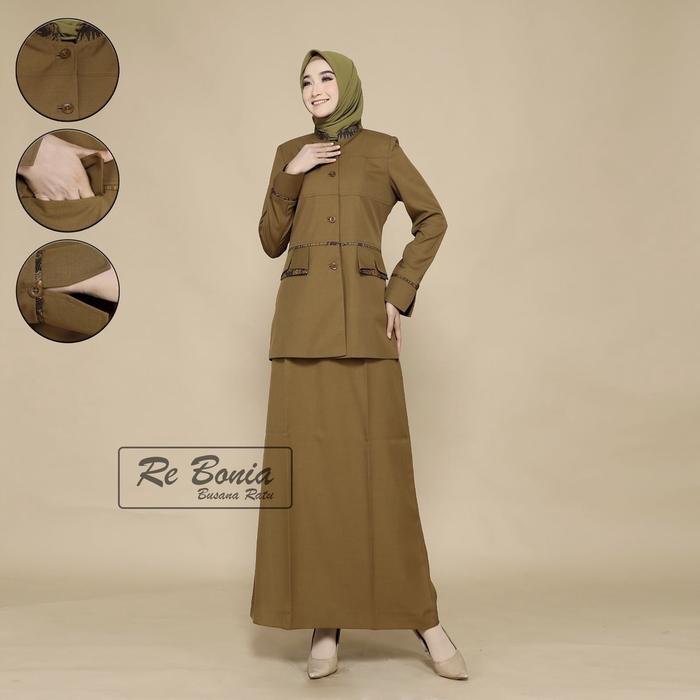 EG951 New Model Rebonia Setelan Batik Setelan Rebonia Seragam Pemda