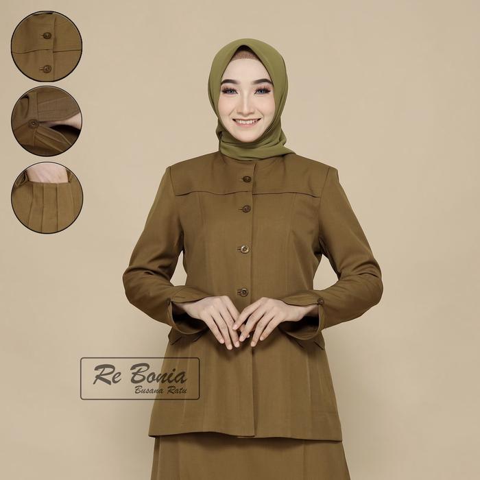 ZU670 NEW MODEL REBONIA Setelan Rebonia Seragam Pemda Wanita Seragam