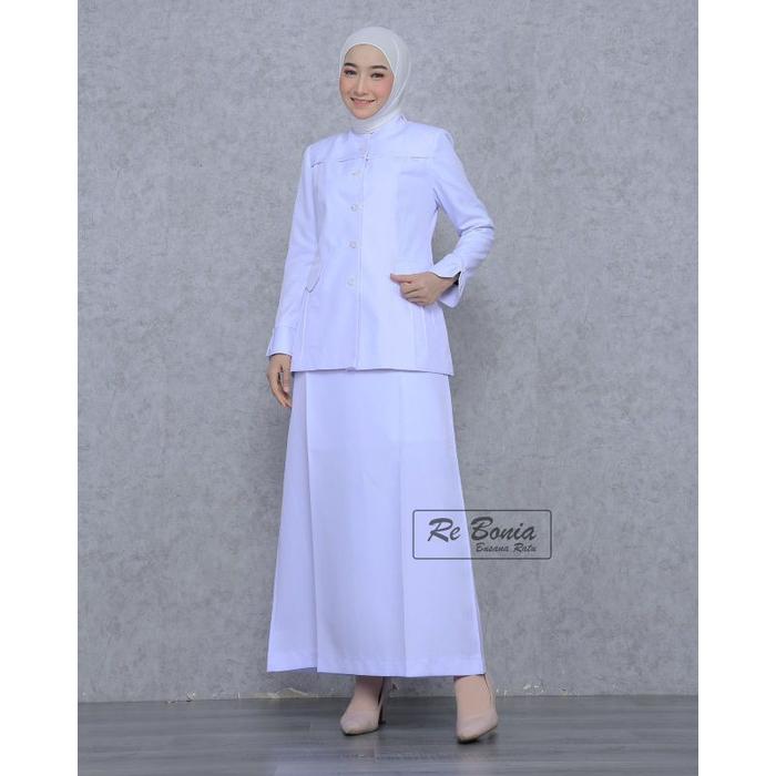 NX838 STELAN BLEZER PUTIH-PUTIH RE BONIA/SERAGAM PERAWAT/SERAGAM
