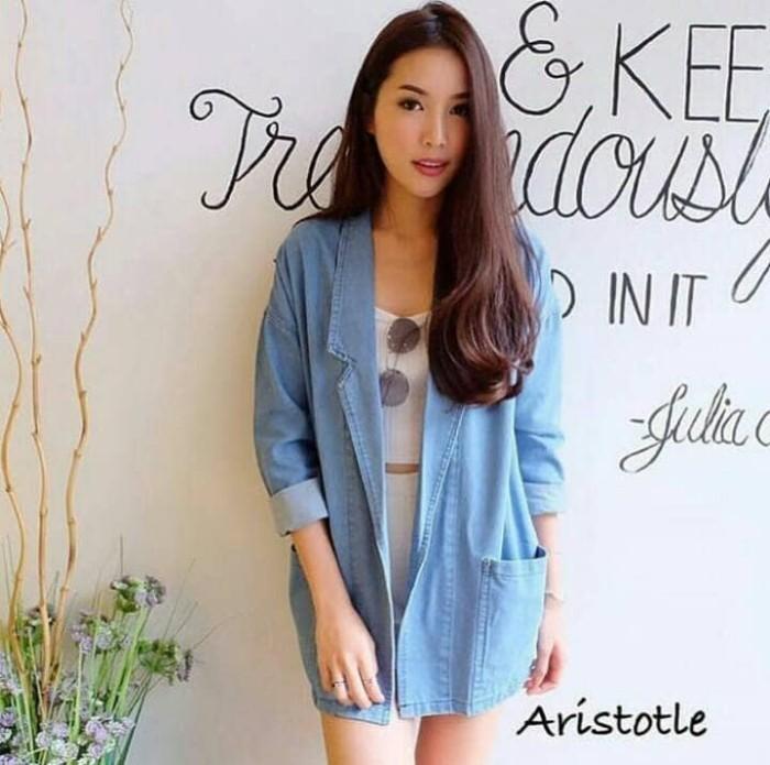 Promo outer jeans/cardigan jeans/cardigan panjang wanita/carla outer