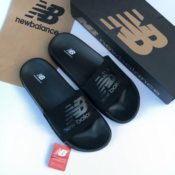 Promo Sandal Selop Pria NB Hitam Polos Like Original Sandal Selop