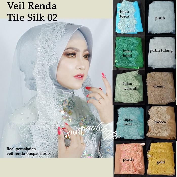 Veil renda tile silk premium veil hijab veil pengantin slayer