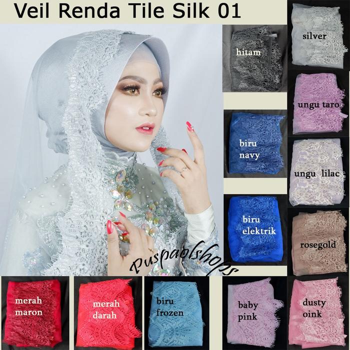VEIL RENDA BROKAT TILE SILK PREMIUM VEIL HIJAB VEIL PENGANTIN SLAYER