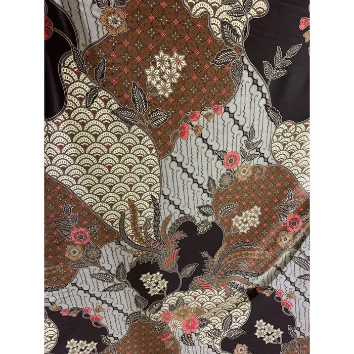 Kain Kemeja Batik Micro Silk Satin Semi Pola Mojang MB Sekar Jaqat by
