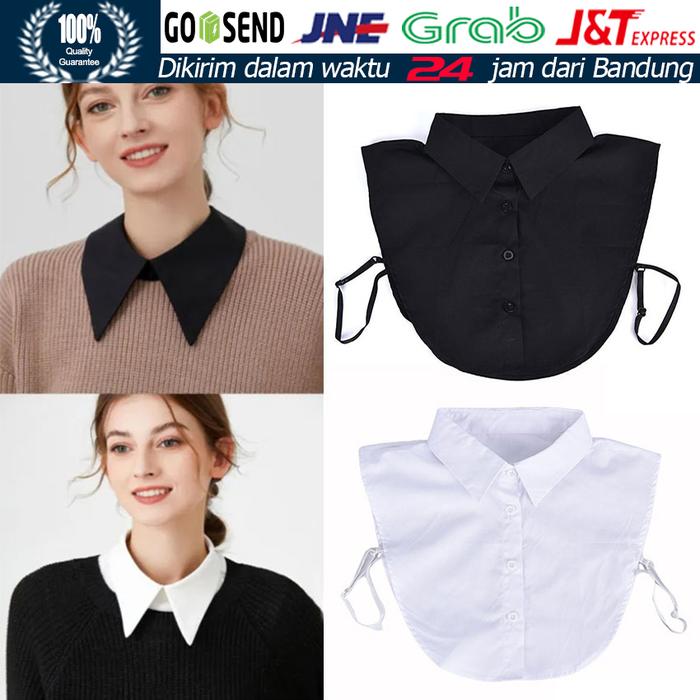 Kerah Kemeja Palsu Putih Hitam Fake Collar Pria Wanita Terbaru