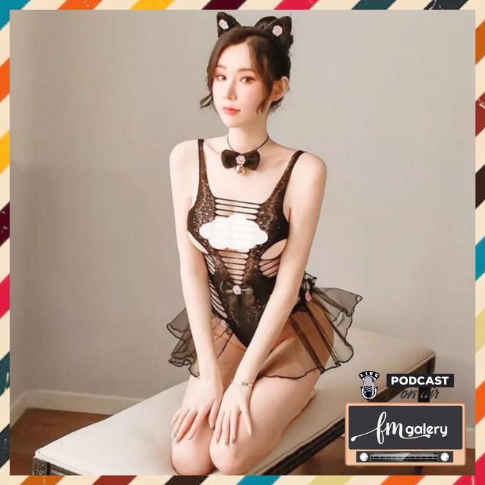 FM Galery Lingerie Seksi Wanita Pakaian Erotis Cosplay Kucing Set