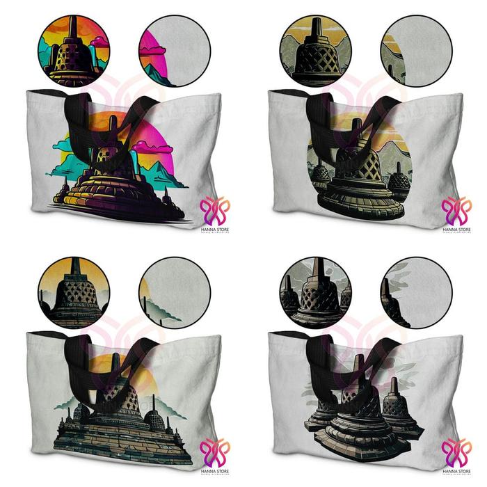 Tas Tote Bag Souvenir Candi Borobudur Magelang