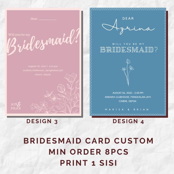 Kartu Bridesmaid / Bridesmaid Card / Bridesmaid invitation Custom