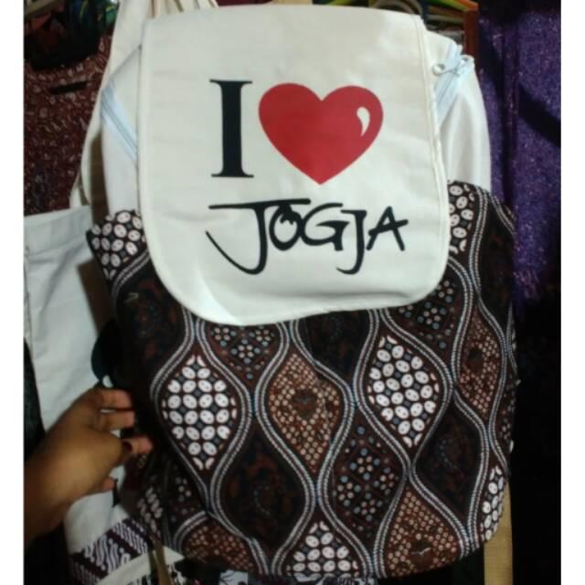 TERMURAH! Tas Ransel/ Gendong Batik I Love Jogja Murah BEST SELLER