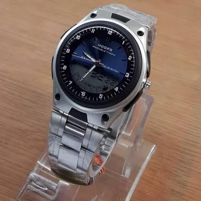 Jam tangan pria Hoops Dual Time Original ranrai stainless steel Water