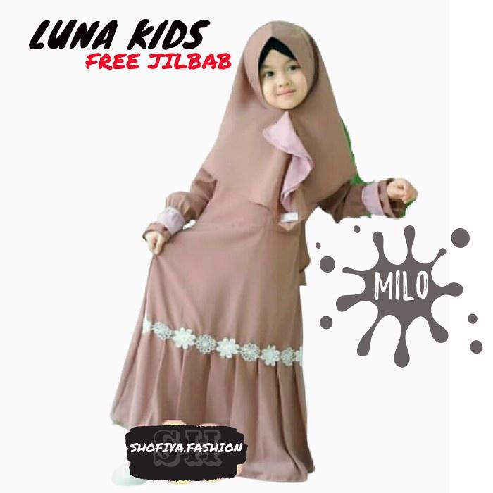 Gamis Anak Perempuan Cewe Modern Baju Muslim Kids Jumbo Elegan F9T8
