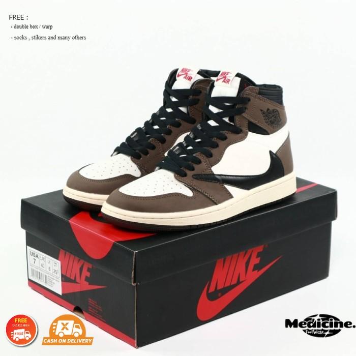 Sepatu AJ1 Retro High OG X Travis Scott 'Mocha' CD4487-100