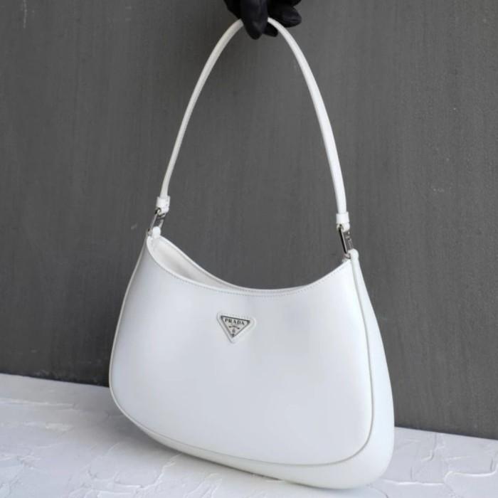 PRADA CLEO BAG IN WHITE BRUSHED LEATHER *Certificato di autenticita*