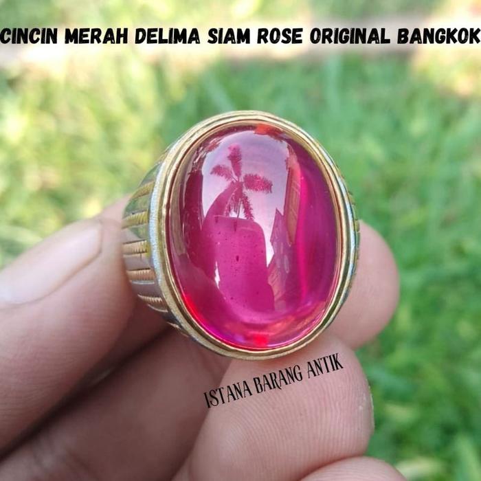 CINCIN BATU AKIK MERAH DELIMA SIAM ROSE 100% ASLI BANGKOK