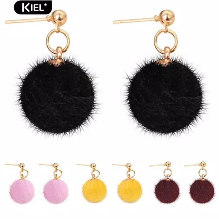 Anting Pompom Mini Import Earring Fur Ball