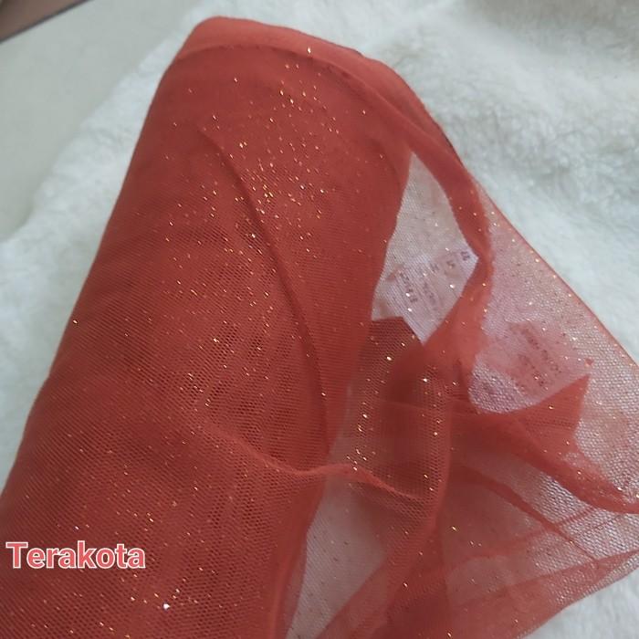 Kain Tile Glitter Korea / Bahan Tulle gliter Kelap kelip Soft tulle