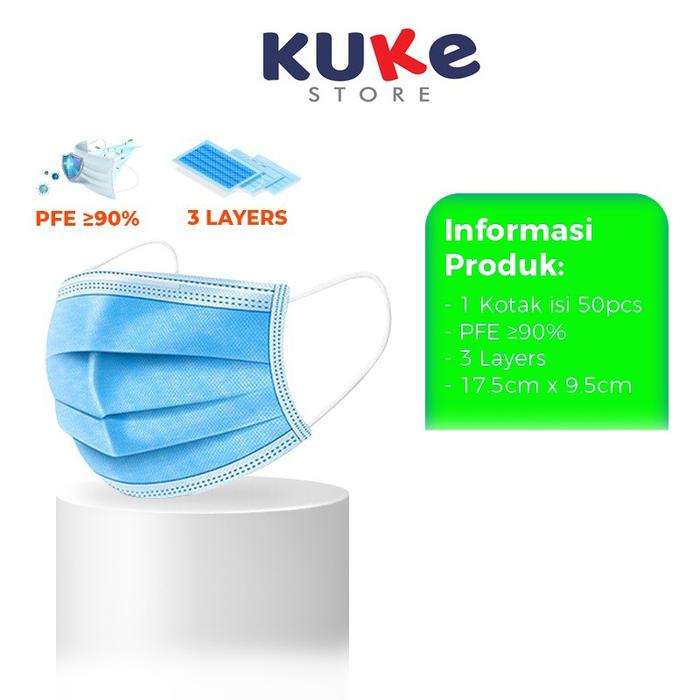 Produk [KUKE] Masker Anak Earloop 3ply / Masker Anak Earloop / Masker