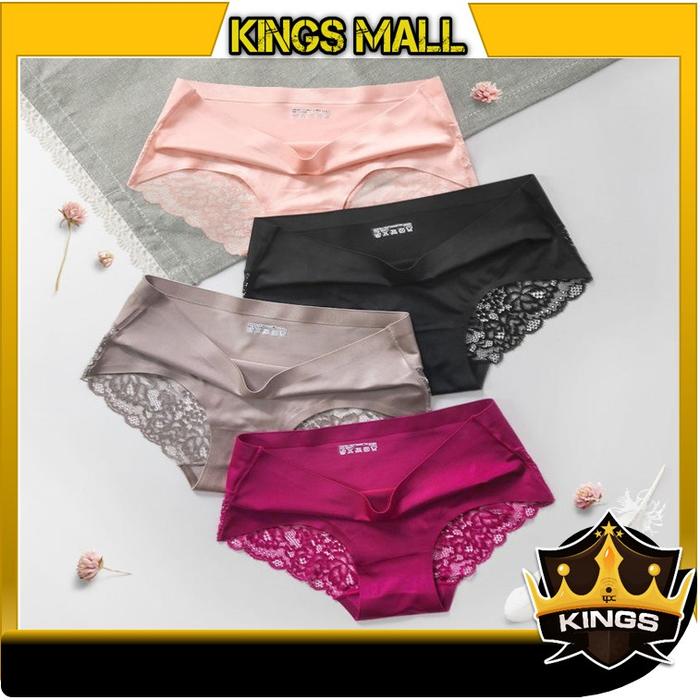 " KINGS C782 Celana Dalam Renda Brief Seamless Ice Silk / CD Wanita /