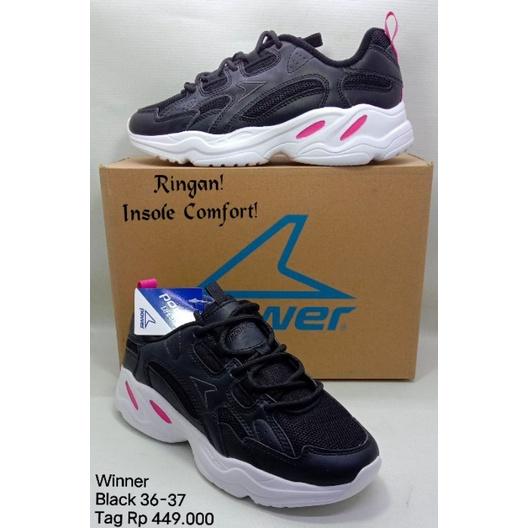 Produk WINNER SEPATU SNEAKERS HITAM SEKOLAH BATA POWER ORIGINAL Barang