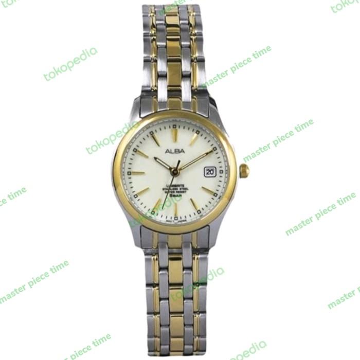 Jam Tangan Alba wanita AXT854 AXT854X1 Combinasi Gold Original