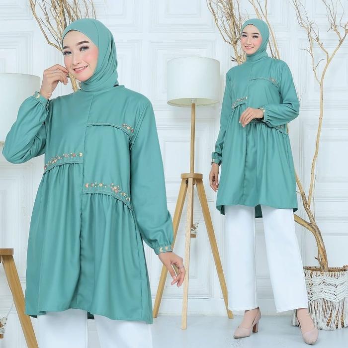 Tunik Katun Ima Tuyobo Mix Sulam Handmade Ori By Edness Kayla