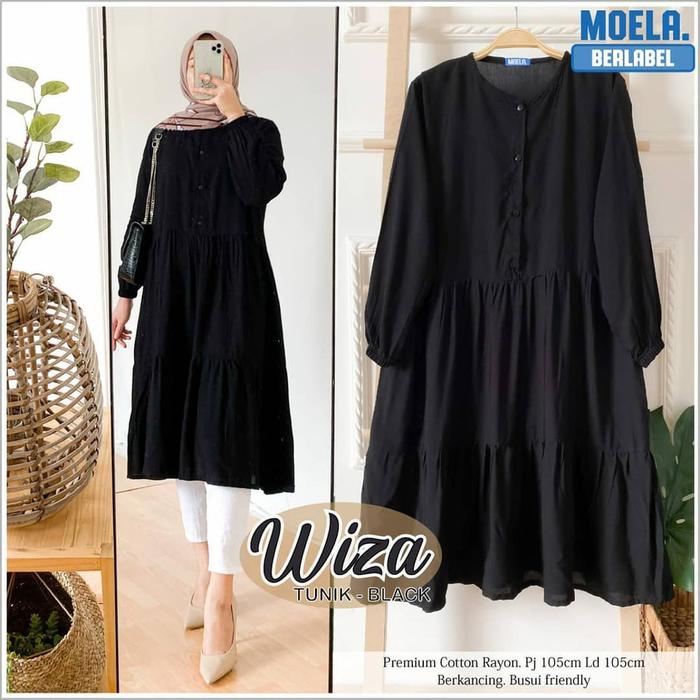 Sayla Fashion -Wiza Long Tunik Tunic Katun Rayon Polos Premium Wanita