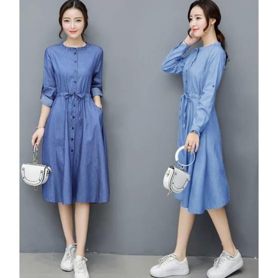 DRESS WIWIN / BIRU / BIRU MUDA / TERMURAH