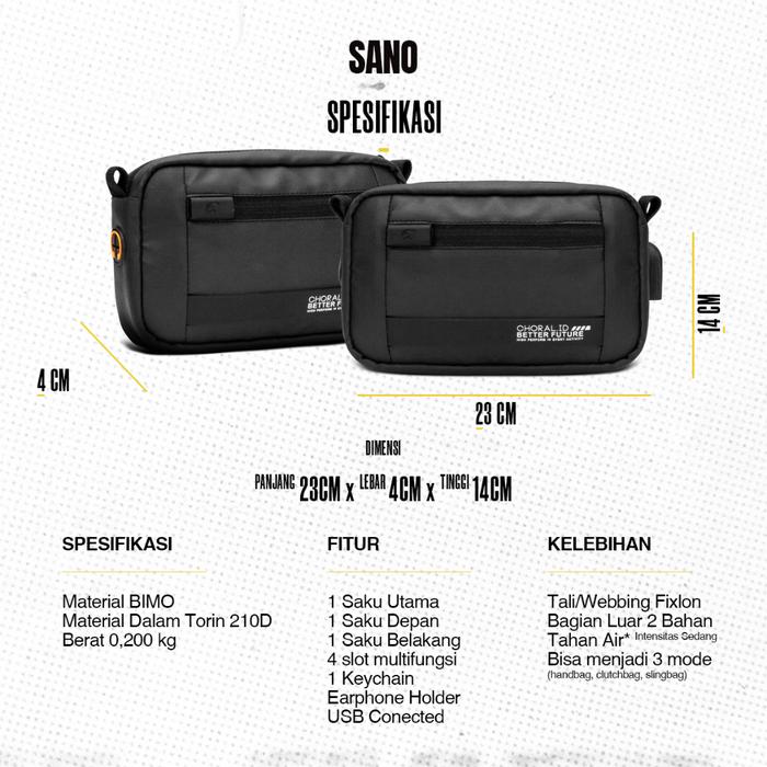CHORAL SANO CLUTHBAG | HANDBAG | SLINGBAG  TAS PRIA WANITA