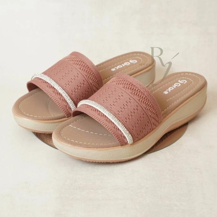 GRACE [RJA 401] Sandal Wedges Rajut Blink Sandal Selop Wanita Sendal
