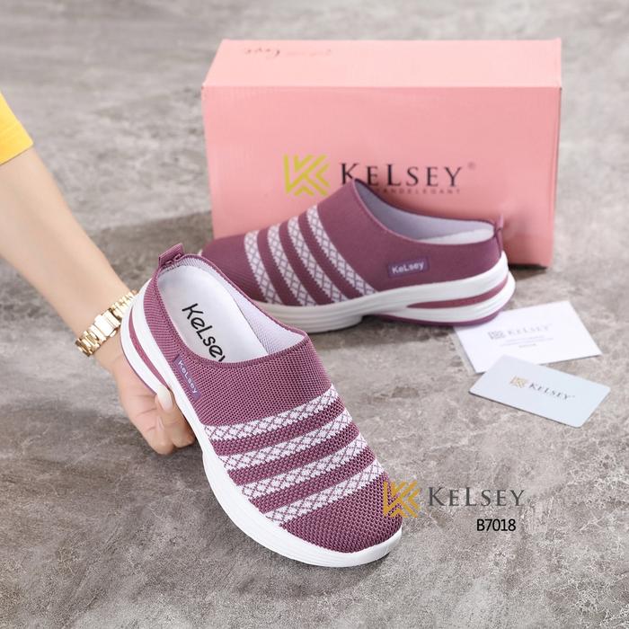 Sandal Wedges Wanita Kelsey B7018 Wedges Sandal Wanita Flyknit Shoes