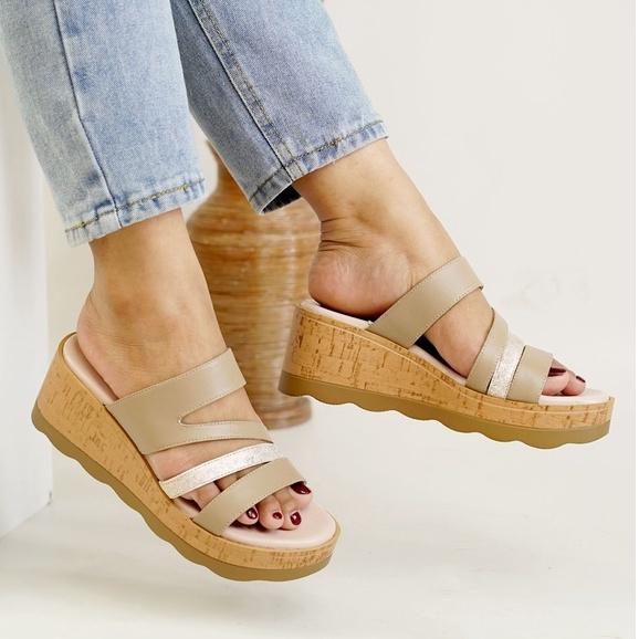 POLLUX TERRA CHERRY WOOD | POLLUX WPODN 10 - SANDAL WEDGES WANITA