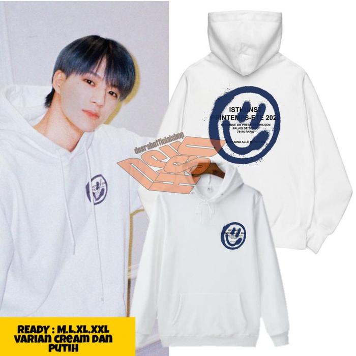 JAKET HOODIE Jeno nct spray smiley instk VERSI NAVY